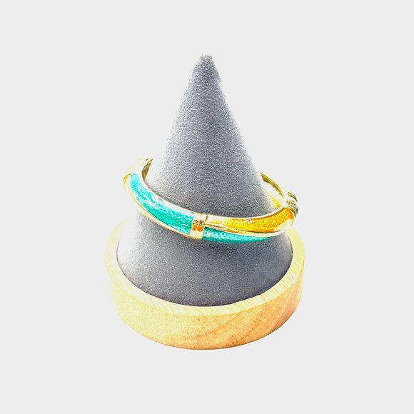 Vintage '70s Turquoise Sunset Clamper Bracelet — Size 7 & Signed – EUC - Picture 5 of 10